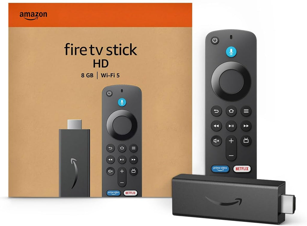 Amazon Fire TV Stick HD (newest model), free and live TV, Alexa Voice Remote, smart home controls, HD streaming
